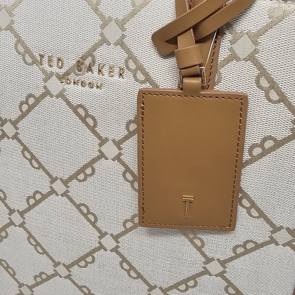 Ted Baker Women's Flo Beige Logo Tote Handbag, Beige, Medium - Picture 6 of 13